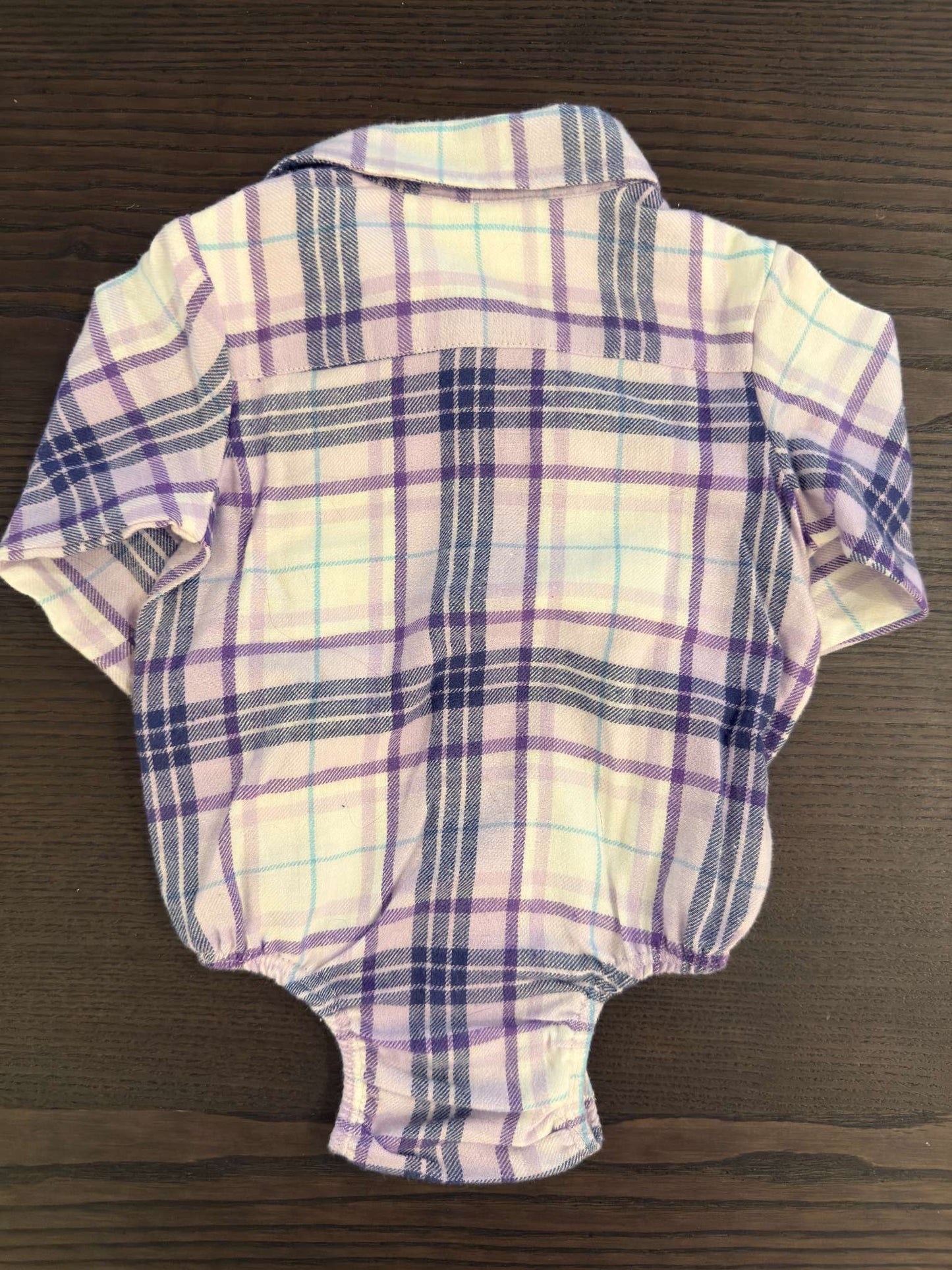 NWOT Bass Pro Shop Purple Plaid Bodysuit, Kids 12 Month (9-12M)