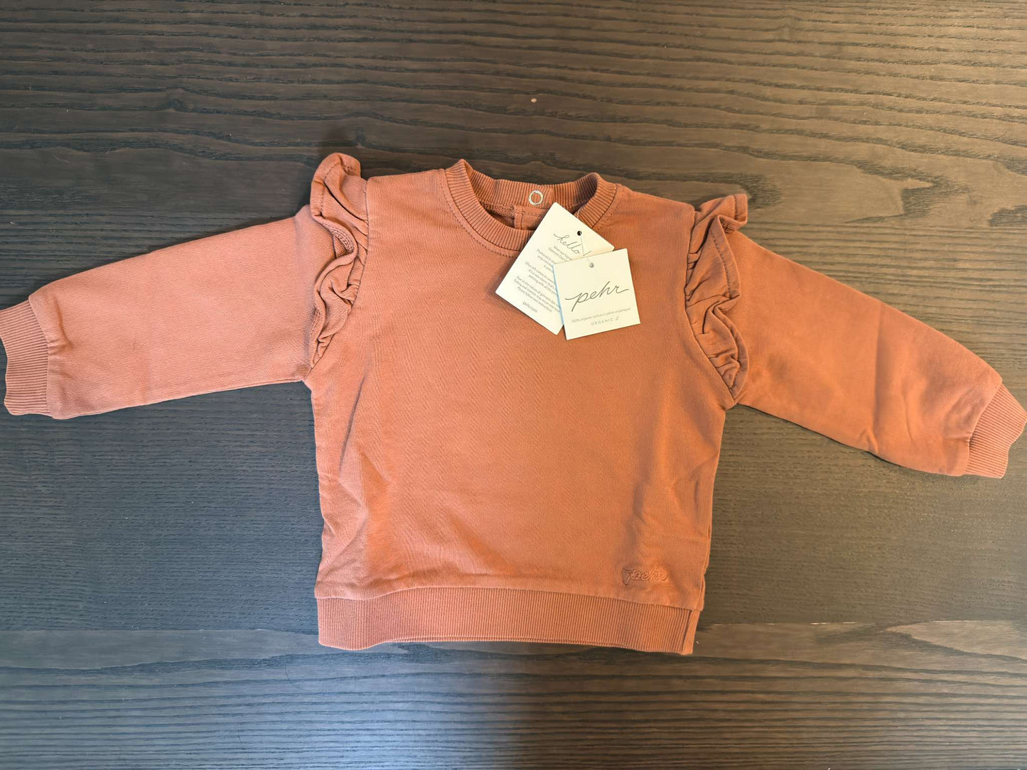 NWT Pehr 6-12 month Rust Red Terry Cloth Sweatshirt, Kids 12 Month (9-12M)
