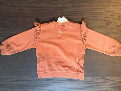 NWT Pehr 6-12 month Rust Red Terry Cloth Sweatshirt, Kids 12 Month (9-12M)