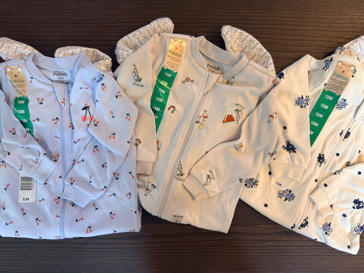 NWT - Set of 3 Pekkle Pajamas, Kids 18 Month (12-18M)