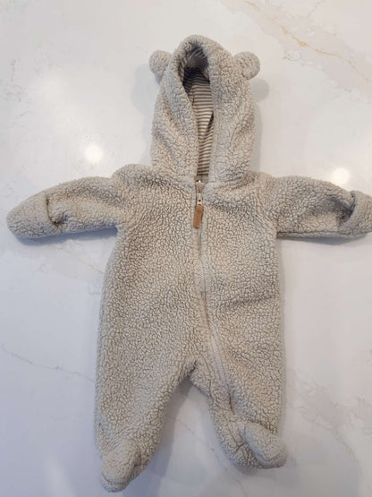 Newborn Beige Bunting Suit, Kids Newborn