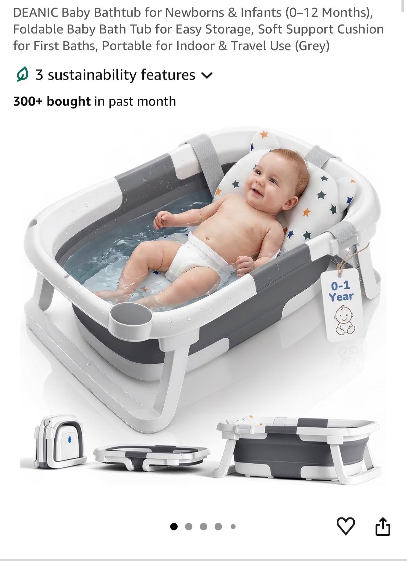 Collapsible baby bath