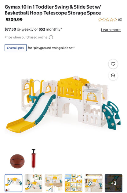 Gymax 10 in 1 Toddler Slide Set