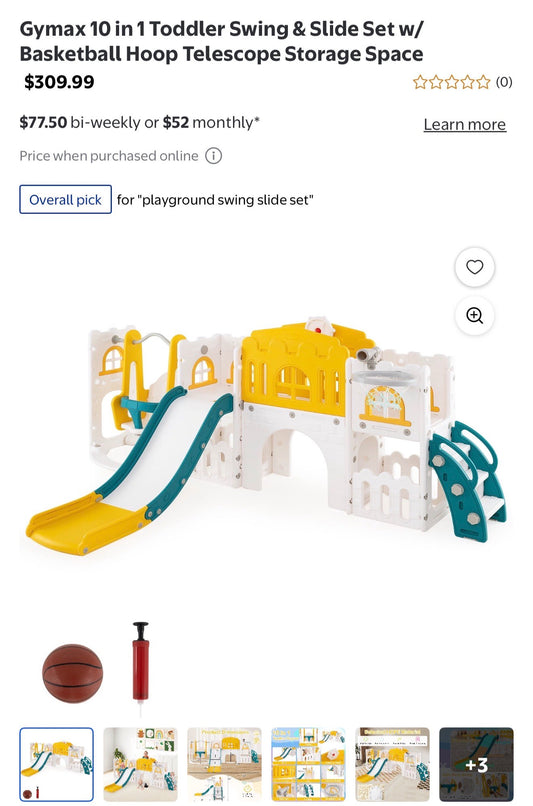 Gymax 10 in 1 Toddler Slide Set