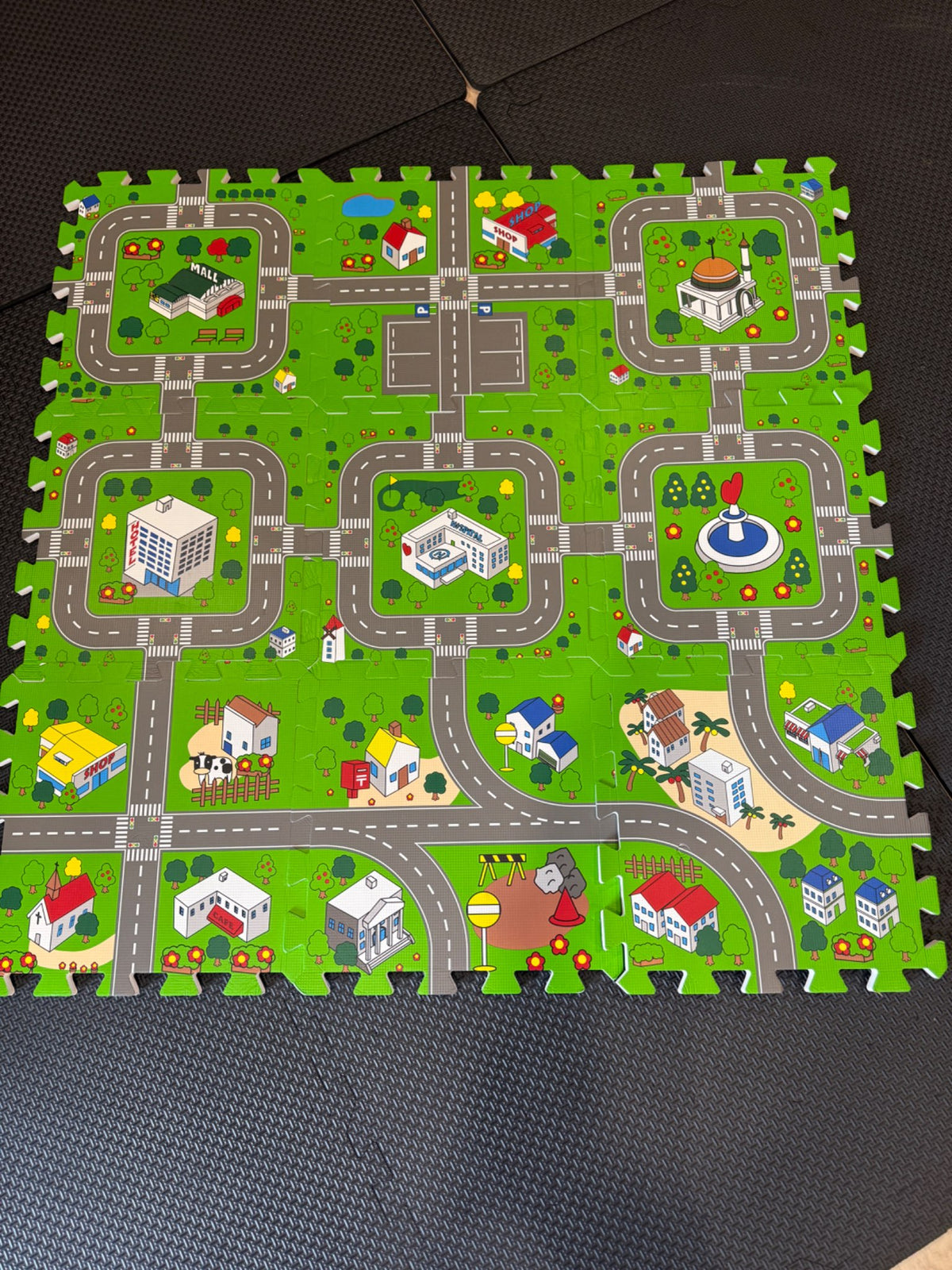 Foam City Road Map Play Mat