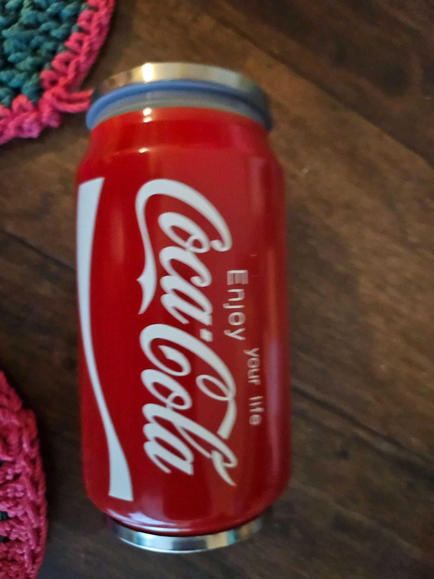 Coca-Cola Soda Can Shaped Insulated Travel Tumbler with Flip Straw Top