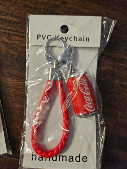 Lot of 3 Mini Soda Can & Donut Keychains NIP | Coca-Cola Fanta Cute Bag Charms
