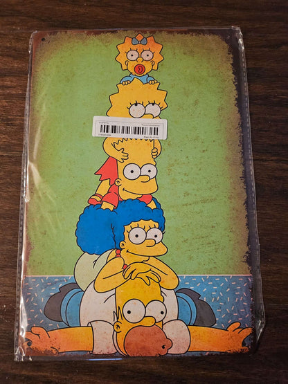 The Simpsons Family Stack Metal Tin Sign | New Sealed Wall Decor