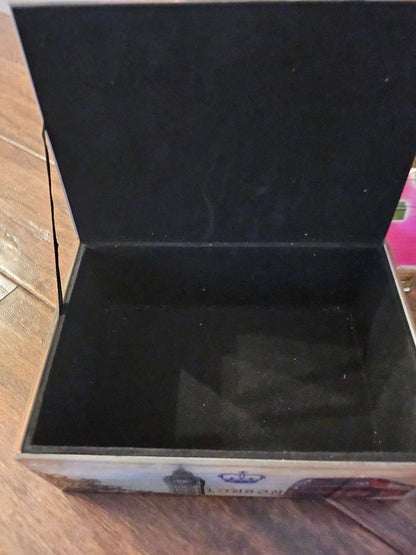 Vintage London Souvenir Glass Jewelry Box | Big Ben & Red Double Decker Bus Keepsake Chest