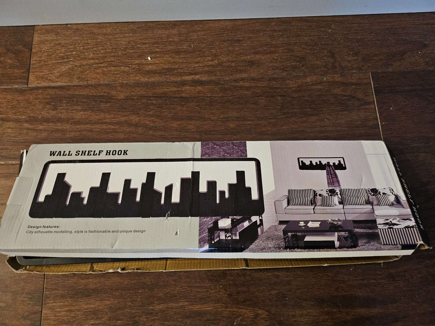 Modern Black Skyline Flip-Down Wall Coat Rack Hooks NIB | Umbra Style Cityscape