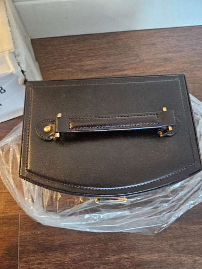 Black Faux Leather Jewelry Box