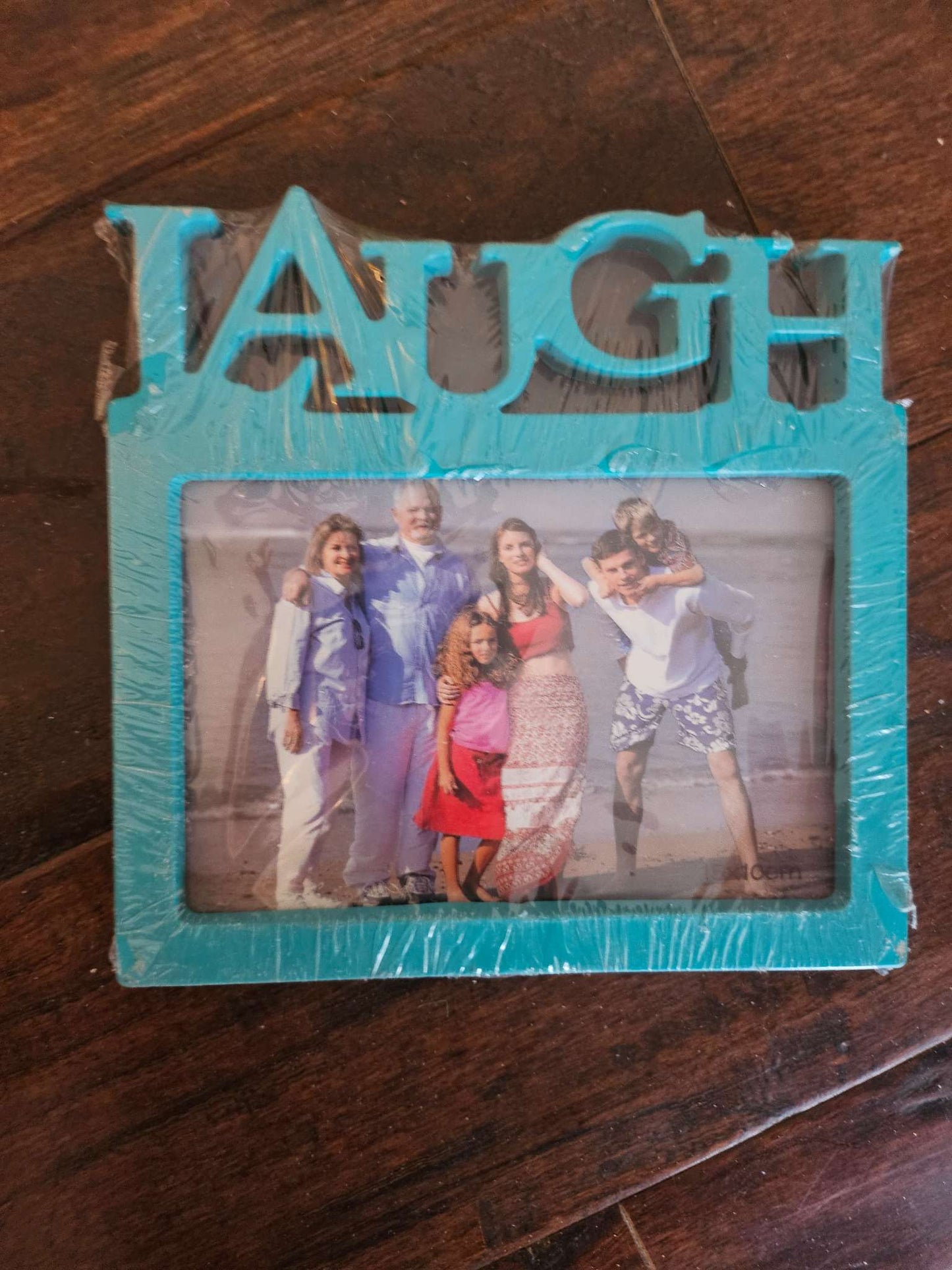 Teal 'LAUGH' Picture Frame