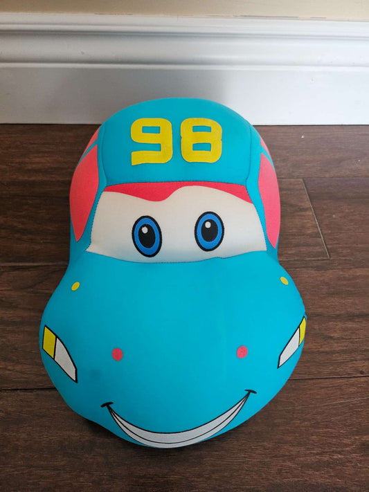 Cute Blue Race Car #98 Microbead Plush Pillow / Novelty Cushion