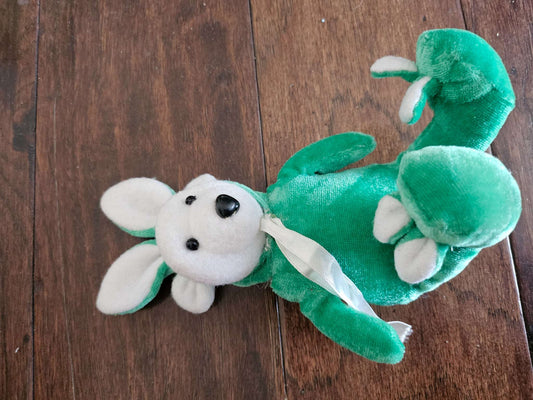 Green & White Bunny Stuffed Animal Plushie | Cute Easter Rabbit Plush