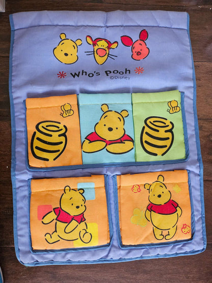 Vintage Disney "Who's Pooh" Fabric Wall Hanging Organizer | Winnie The Pooh Nursery Pocket Storage