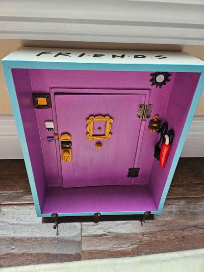 Handmade 3D FRIENDS TV Show Key Holder Shadowbox - Opening Monica's Door