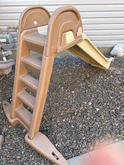Tall climbing ladder and slide