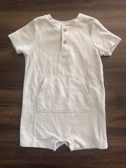 Toddler Short Sleeve Romper, cream color, 12-18M, Kids 18 Month (12-18M)