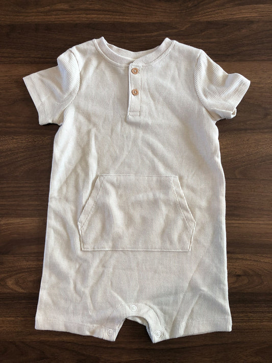 Toddler Short Sleeve Romper, cream color, 18-24M, Kids 24 Month (18-24M)