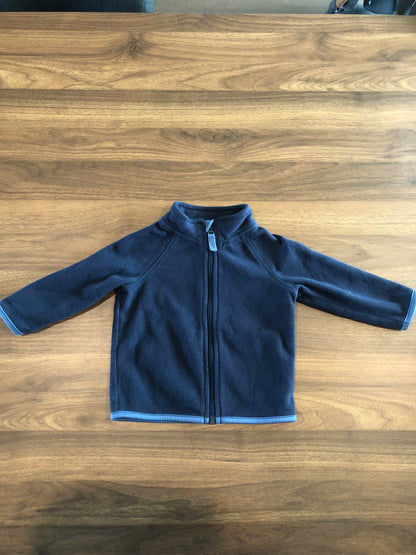 Toddler Fleece Zip Up Jacket, Dark Blue, 18-24M, Kids 24 Month (18-24M)