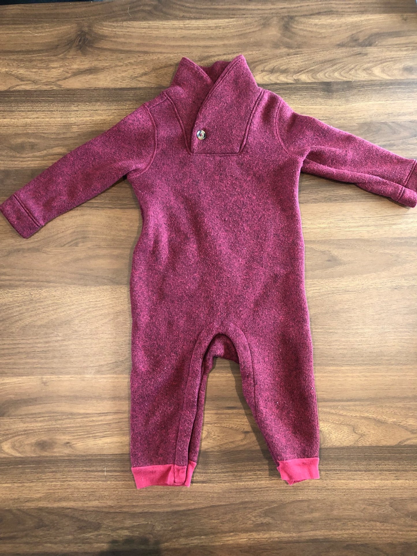 Toddler Fleece Bunting Suit, Burgundy, 18-24M, Kids 24 Month (18-24M)