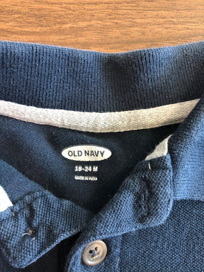 Toddler Long Sleeve Polo Shirt, Navy Blue, 18-24M, Kids 24 Month (18-24M)