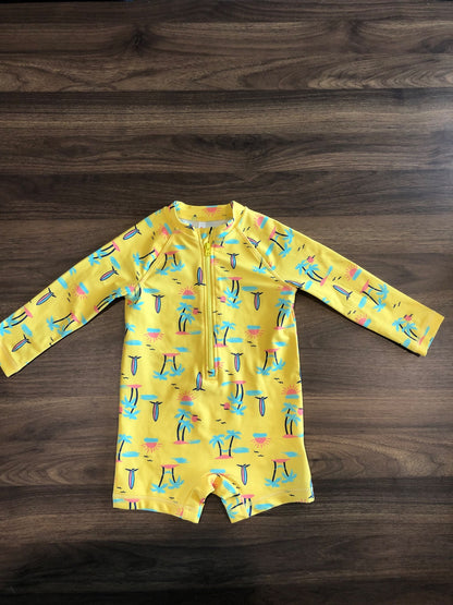 Toddler Long Sleeve Swim Suit, High Vis, 12-18M, Kids 18 Month (12-18M)
