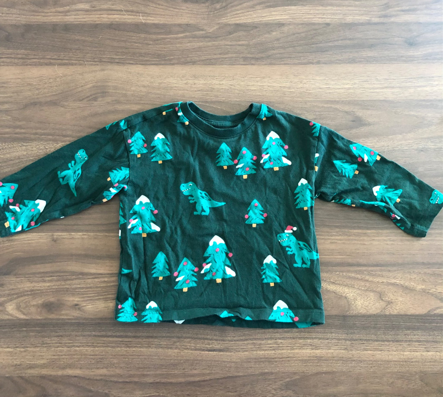 Toddler Boy Dino Christmas Long Sleeve Shirt, 2T, Kids 2T