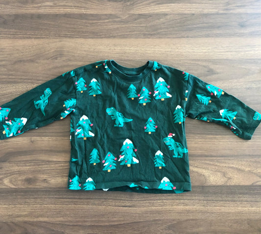 Toddler Boy Dino Christmas Long Sleeve Shirt, 2T, Kids 2T