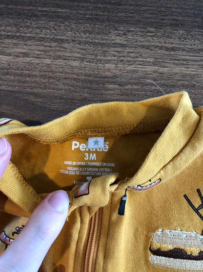Pekkle Zipper Onsie, 0-3M, Kids 3 Month (0-3M)