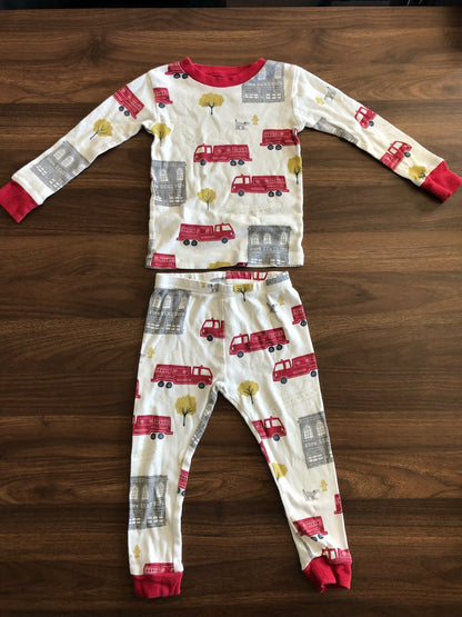 Toddler Fire Truck Print Long Sleeve Pajama Set, 2T, Kids 2T