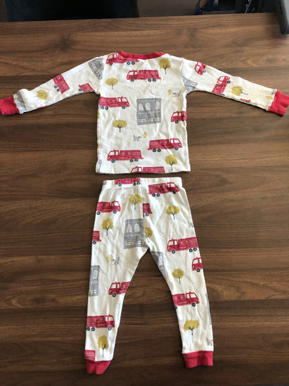 Toddler Fire Truck Print Long Sleeve Pajama Set, 2T, Kids 2T