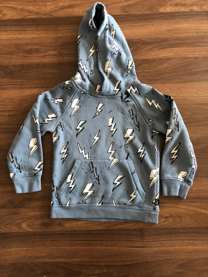 Toddler Lightening Bolt Print Hoodie, 2T, Kids 2T