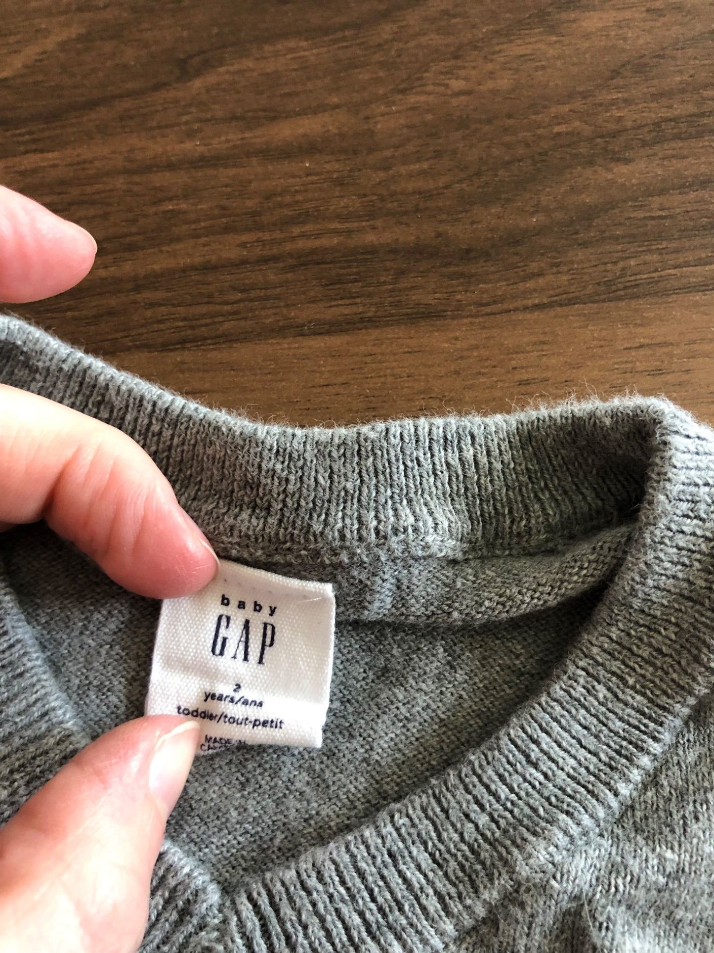 Gap Toddler Boy V-neck Grey Sweater, 2T, Kids 2T