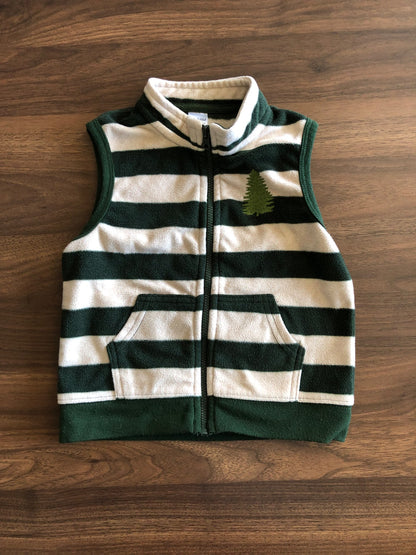 Toddler Fleece Striped Zip-up Vest, 18-24M, Kids 24 Month (18-24M)