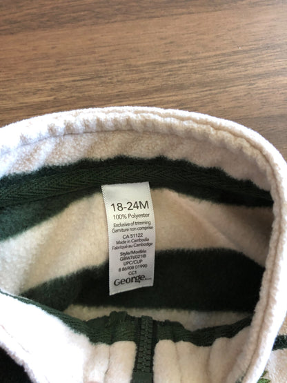 Toddler Fleece Striped Zip-up Vest, 18-24M, Kids 24 Month (18-24M)