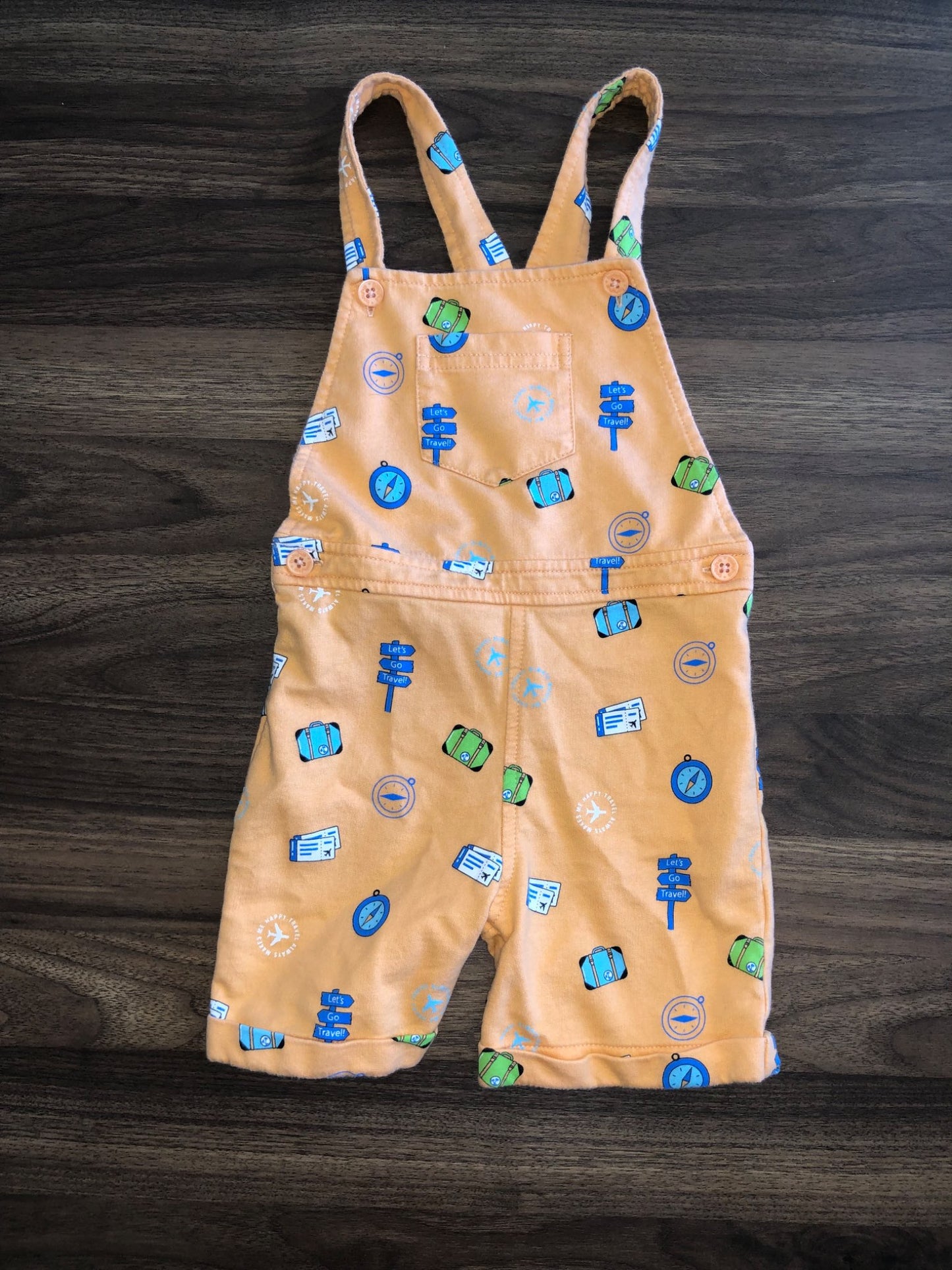 Toddler Orange Shorts Overalls, 4T, Kids 4/4T