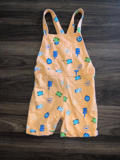 Toddler Orange Shorts Overalls, 4T, Kids 4/4T