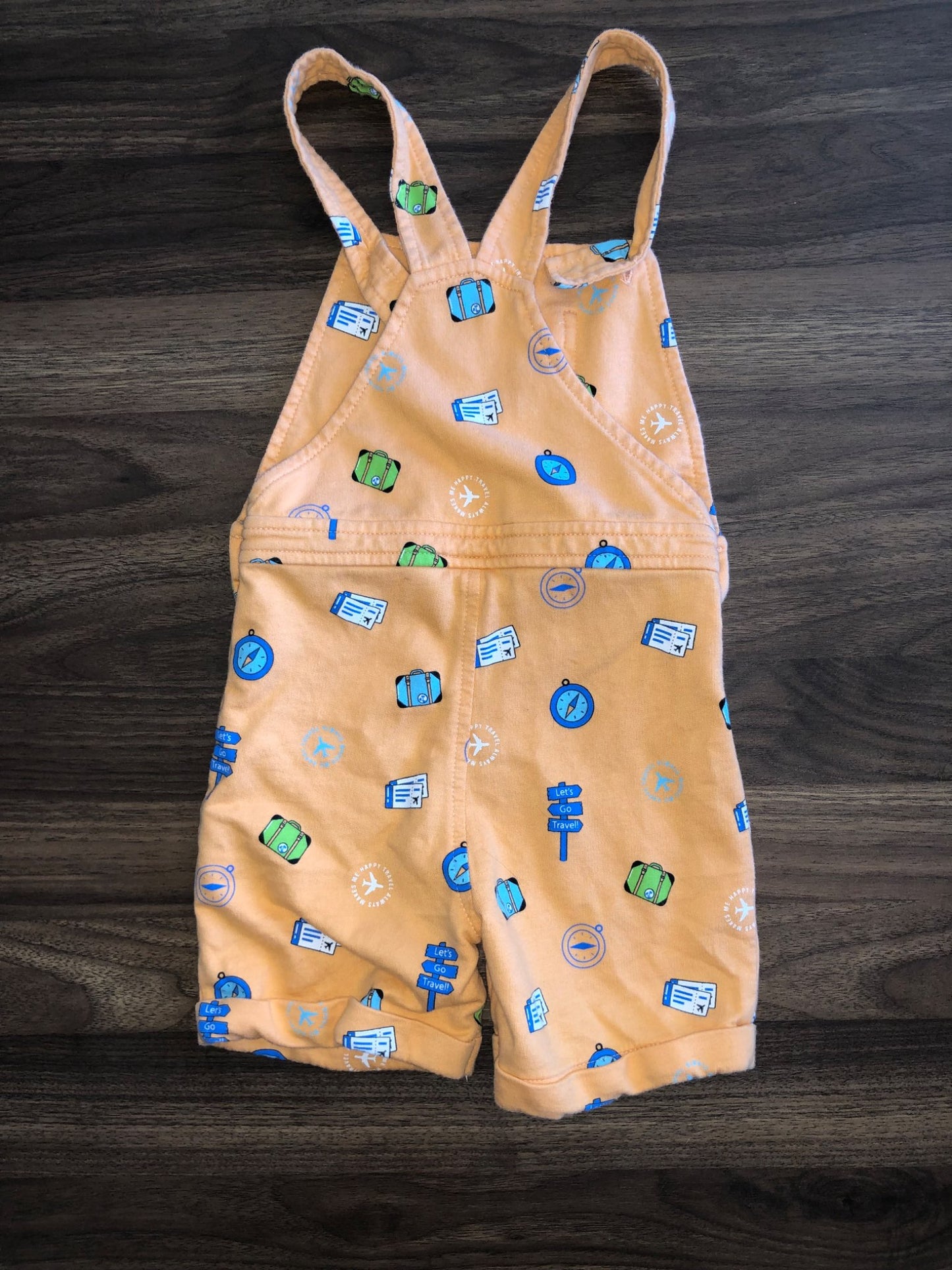 Toddler Orange Shorts Overalls, 4T, Kids 4/4T