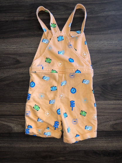 Toddler Orange Shorts Overalls, 4T, Kids 4/4T