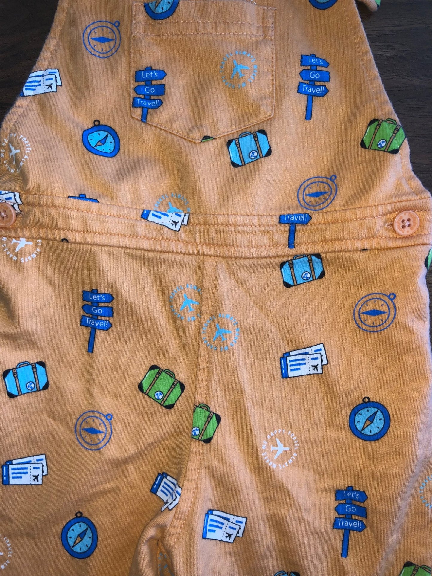 Toddler Orange Shorts Overalls, 4T, Kids 4/4T