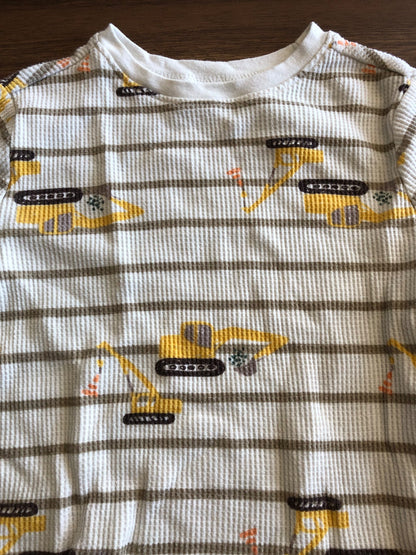 Toddler Waffle Construction Print Long Sleeve Shirt, 2T, Kids 2T