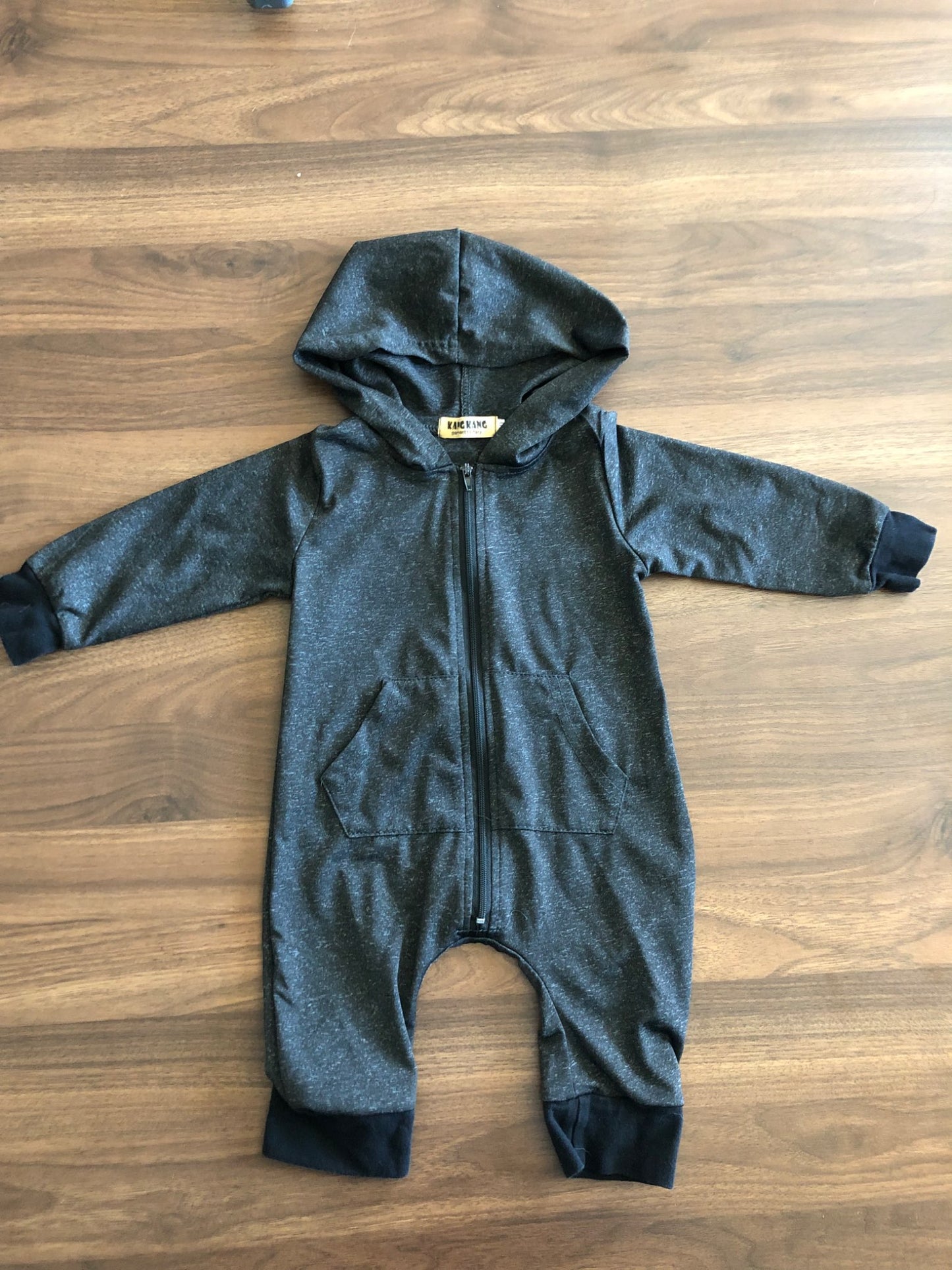 Toddler Long Sleeve Zip-up Hooded Romper, 12-18M (80), Kids 18 Month (12-18M)