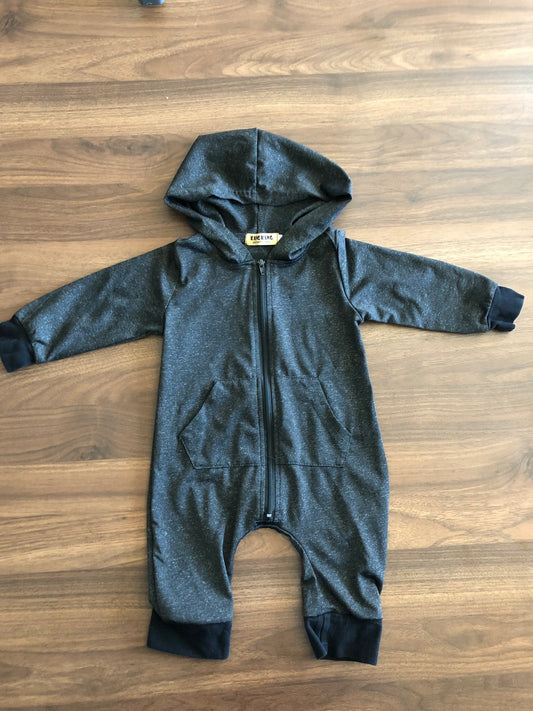 Toddler Long Sleeve Zip-up Hooded Romper, 12-18M (80), Kids 18 Month (12-18M)