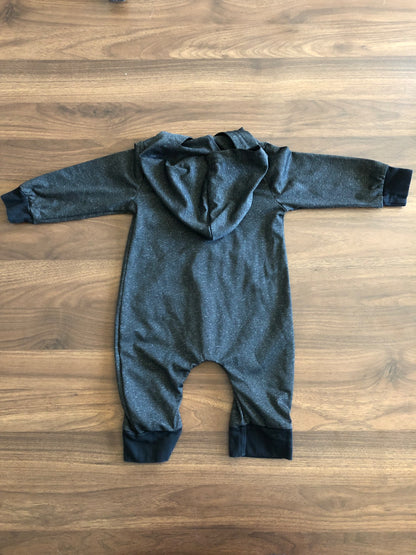 Toddler Long Sleeve Zip-up Hooded Romper, 12-18M (80), Kids 18 Month (12-18M)