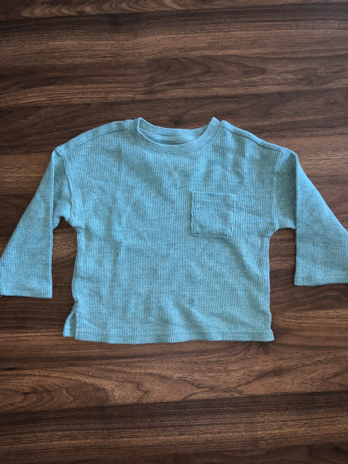Toddler Waffle Long Sleeve Shirt, 12-18M, Kids 18 Month (12-18M)