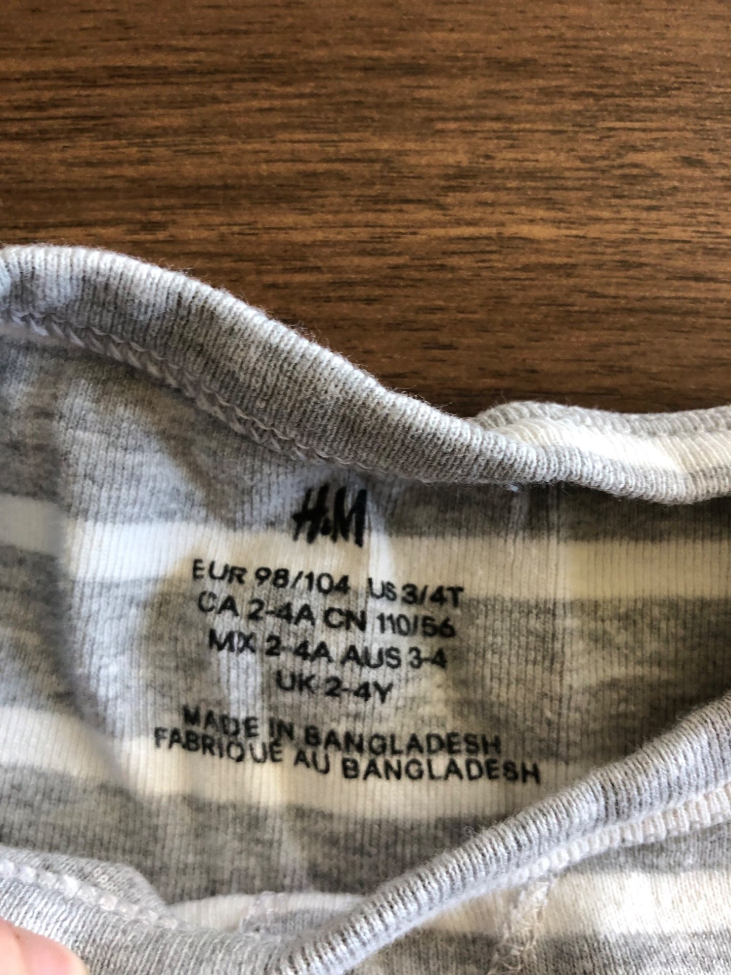 Toddler Grey & White Striped Long Sleeve Shirt, 4T, Kids 4/4T