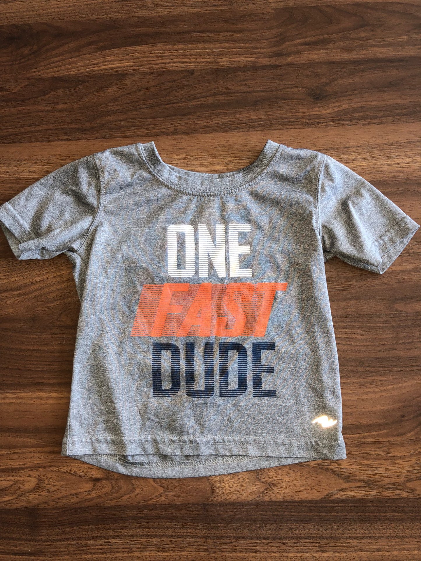 Toddler Grey Short Sleeve Athletic T-shirt, 18-24M, Kids 24 Month (18-24M)