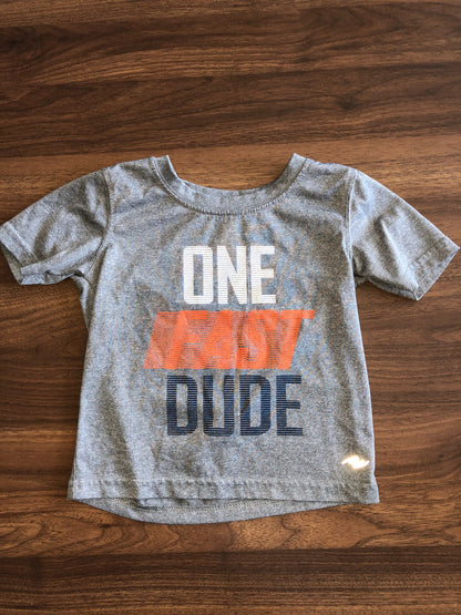 Toddler Grey Short Sleeve Athletic T-shirt, 18-24M, Kids 24 Month (18-24M)