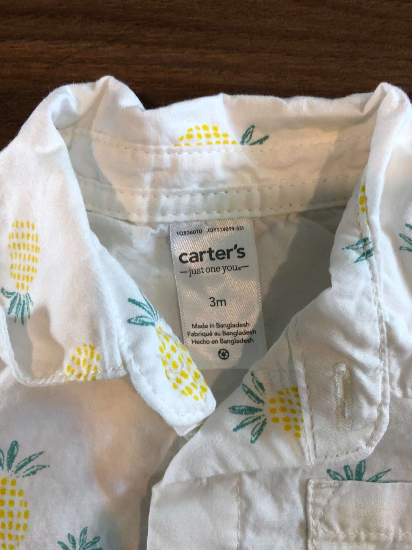Carter's Baby Boy Outfit Set, Button up short sleeve shirt and shorts, 0-3M, Kids 3 Month (0-3M)